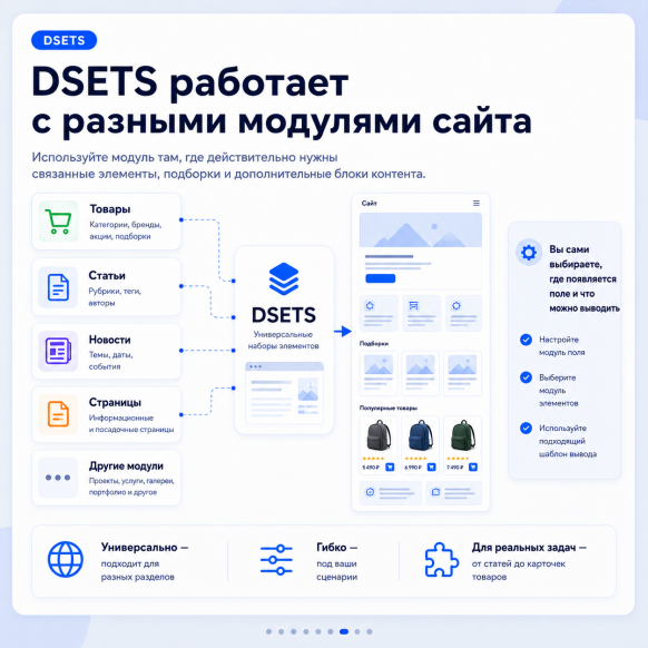 Универсальные наборы элементов, похожие, связанные 