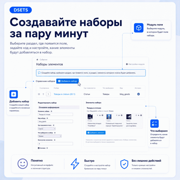 Универсальные наборы элементов, похожие, связанные 